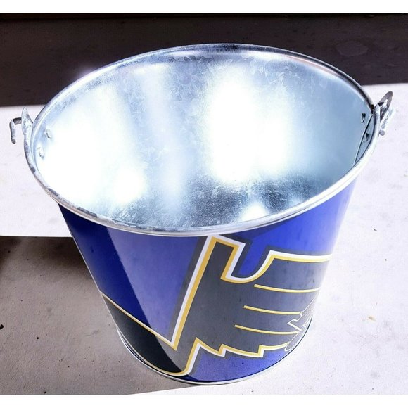ST LOUIS BLUES Hype Full Wrap Logo Ice Metal Bucket, 5-Quart W/ HANDLE New - Picture 4 of 9